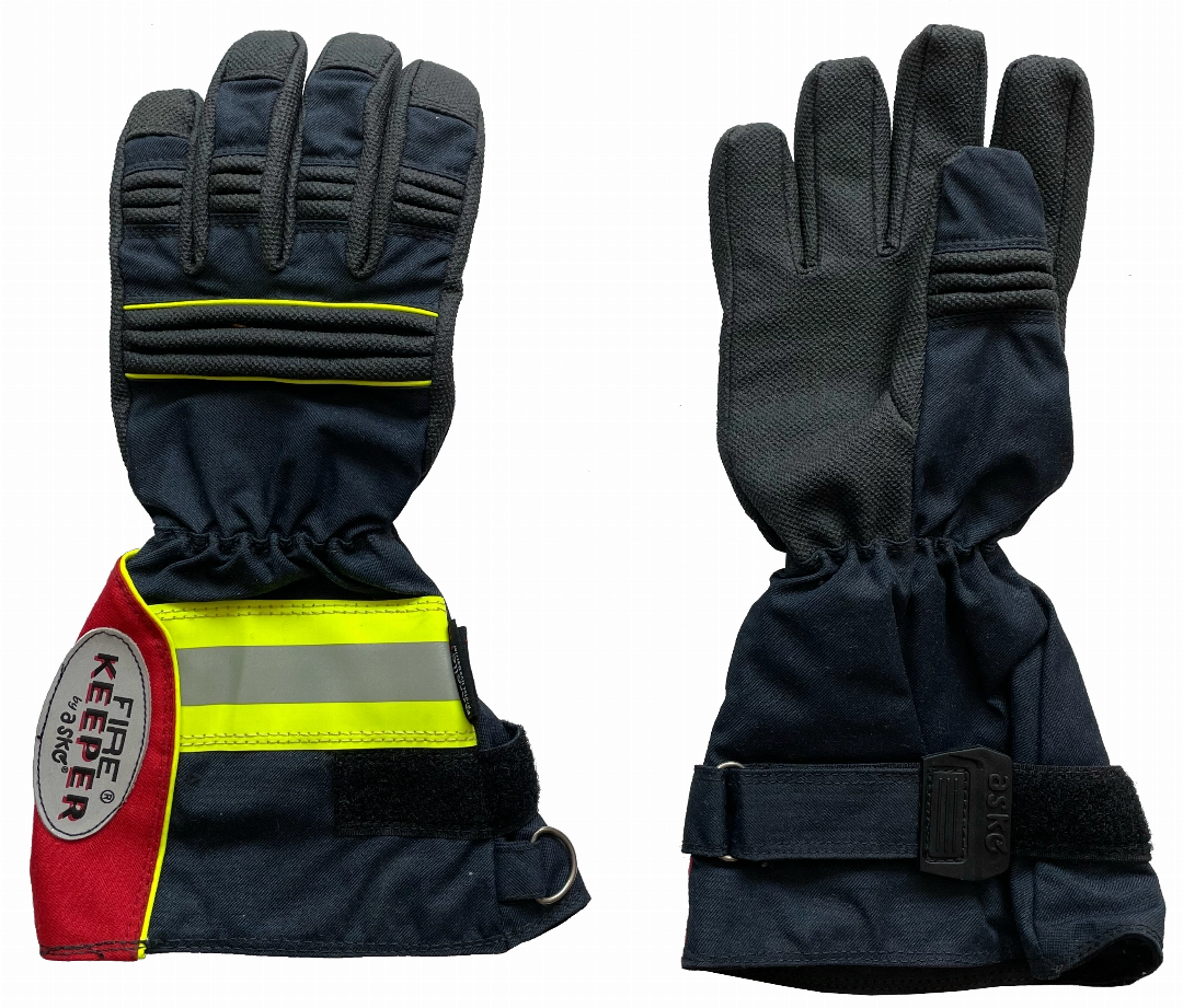 451062 FW-Handschuh Fire Keeper rot_blau lange Stulpe.